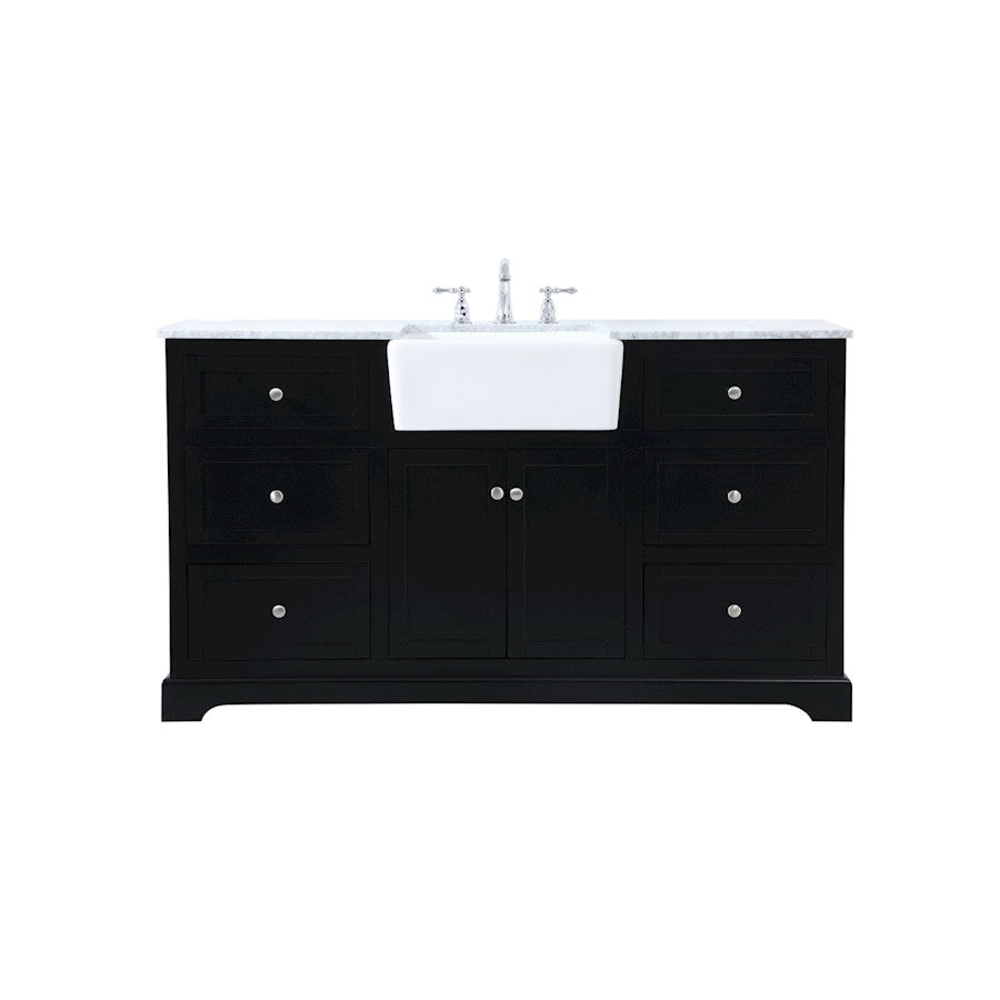 Elegant Kitchen/Bath Franklin 60" Single Bathroom Vanity, Black - VF60260BK