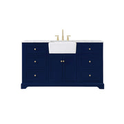 Elegant Kitchen/Bath Franklin 60" Single Bathroom Vanity, Blue - VF60260BL