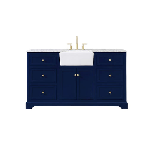 Elegant Kitchen/Bath Franklin 60" Single Bathroom Vanity, Blue - VF60260BL