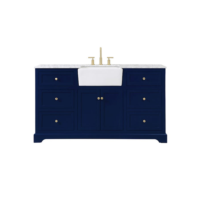Elegant Kitchen/Bath Franklin 60" Single Bathroom Vanity, Blue - VF60260BL