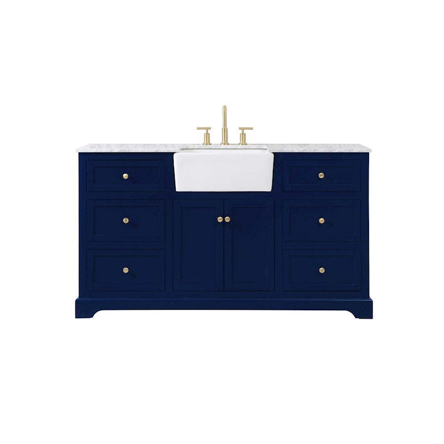 Elegant Kitchen/Bath Franklin 60" Single Bathroom Vanity, Blue - VF60260BL