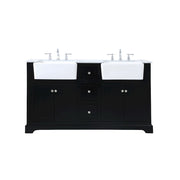 Elegant Kitchen/Bath Franklin 60" Double Bathroom Vanity, Black - VF60260DBK