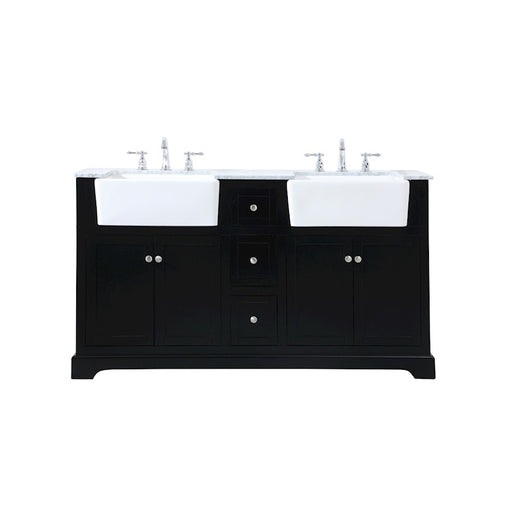 Elegant Kitchen/Bath Franklin 60" Double Bathroom Vanity, Black - VF60260DBK