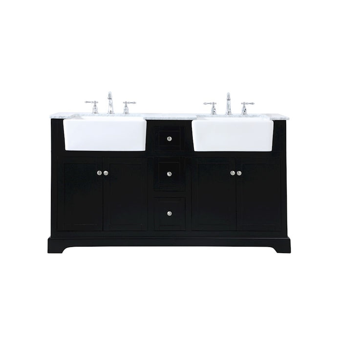 Elegant Kitchen/Bath Franklin 60" Double Bathroom Vanity, Black - VF60260DBK