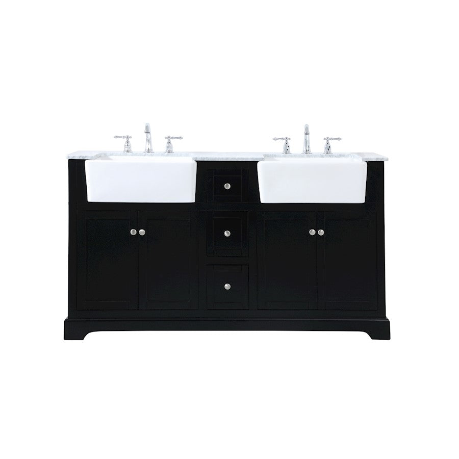 Elegant Kitchen/Bath Franklin 60" Double Bathroom Vanity, Black - VF60260DBK