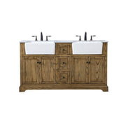 Elegant Kitchen/Bath Franklin 60" Double Bathroom Vanity, Driftwood - VF60260DDW