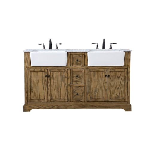 Elegant Kitchen/Bath Franklin 60" Double Bathroom Vanity, Driftwood - VF60260DDW