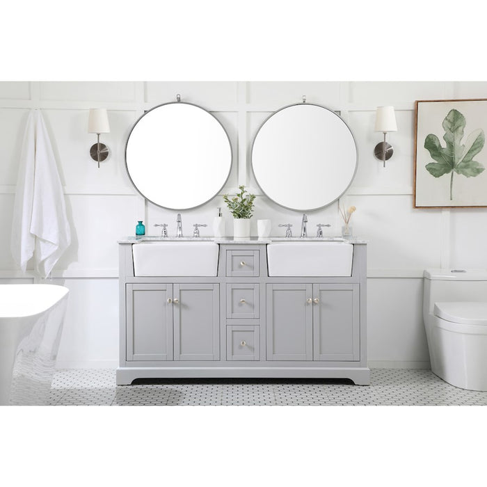 Elegant Kitchen/Bath Franklin 60" Double Bathroom Vanity, Driftwood