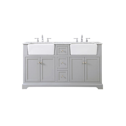 Elegant Kitchen/Bath Franklin 60" Double Bathroom Vanity, Grey - VF60260DGR