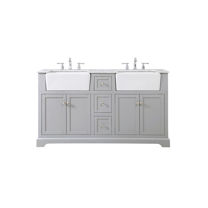 Elegant Kitchen/Bath Franklin 60" Double Bathroom Vanity, Grey - VF60260DGR