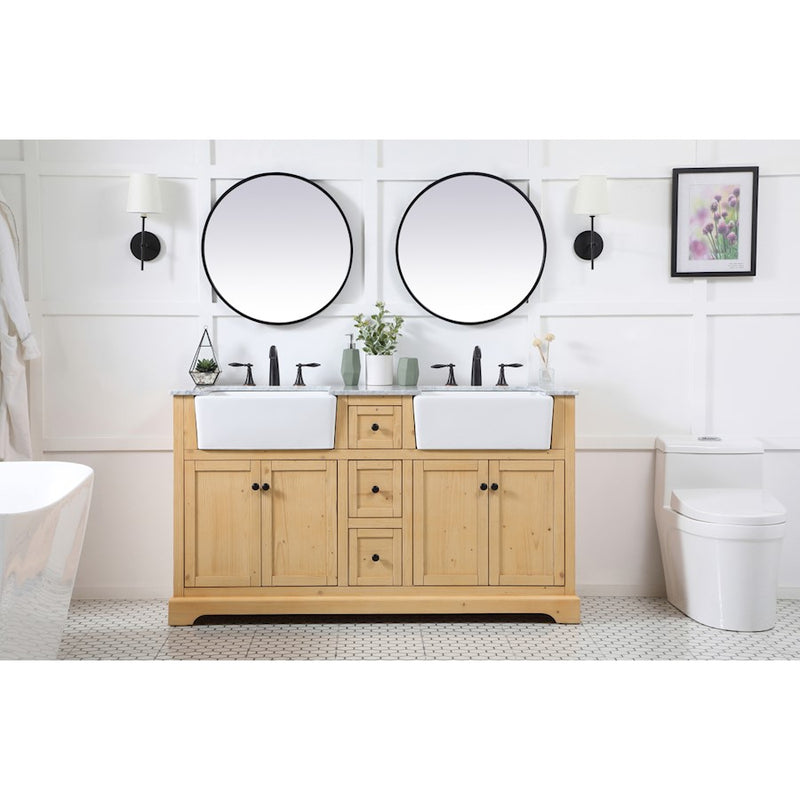 Elegant Kitchen/Bath Franklin 60" Double Bathroom Vanity, Grey