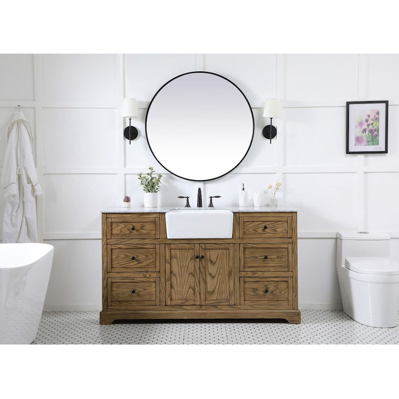 Elegant Franklin 60" Double Bathroom Vanity, Natural Wood
