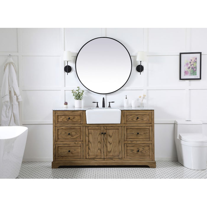 Elegant Franklin 60" Double Bathroom Vanity, Natural Wood