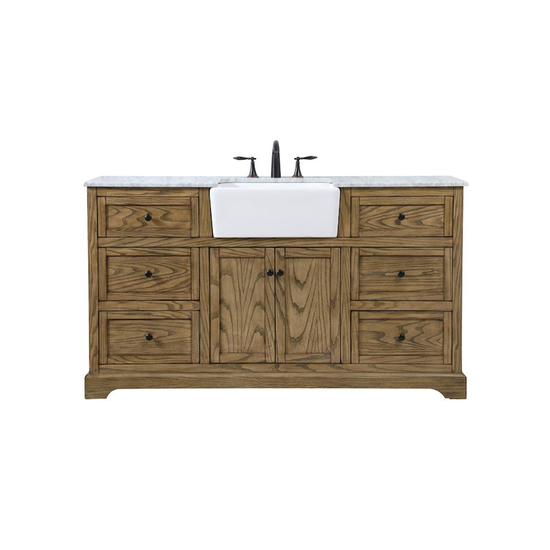 Elegant Kitchen/Bath Franklin 60" Single Bathroom Vanity, Driftwood - VF60260DW
