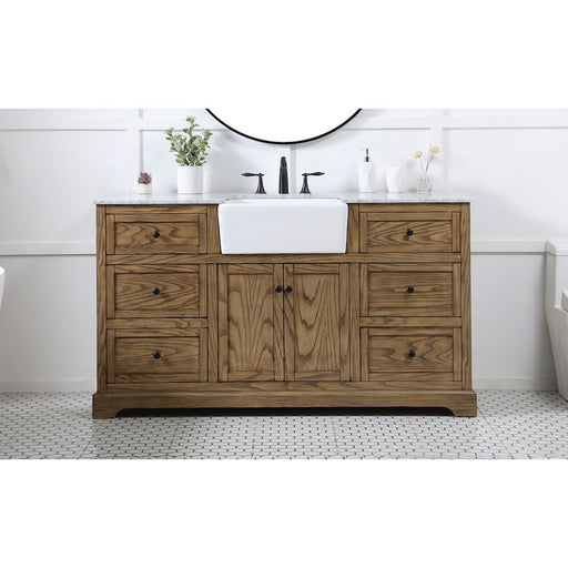 Elegant Kitchen/Bath Franklin 60" Single Bathroom Vanity, Driftwood