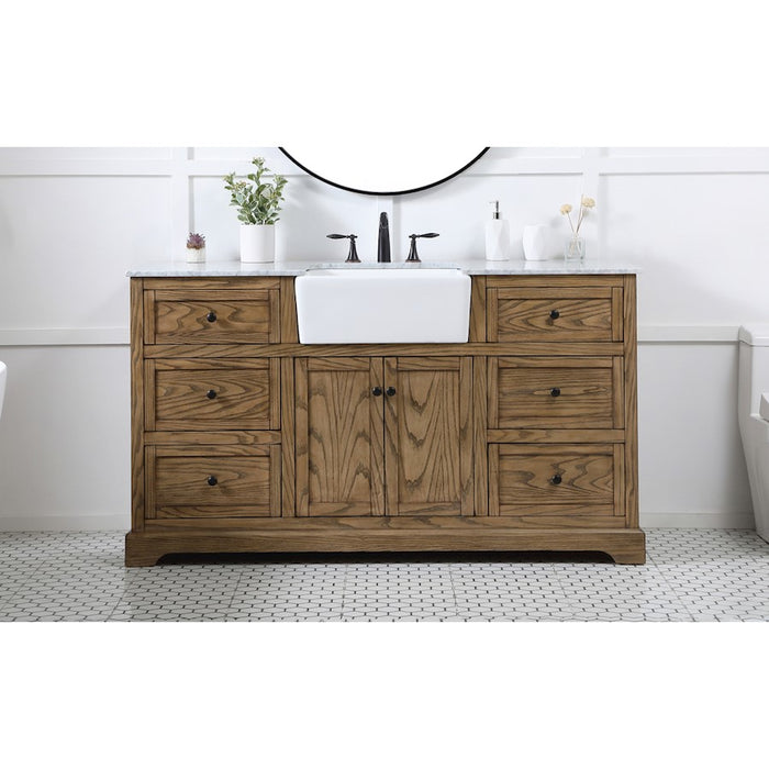 Elegant Kitchen/Bath Franklin 60" Single Bathroom Vanity, Driftwood
