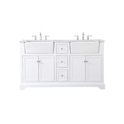 Elegant Kitchen/Bath Franklin 60" Double Bathroom Vanity, White - VF60260DWH