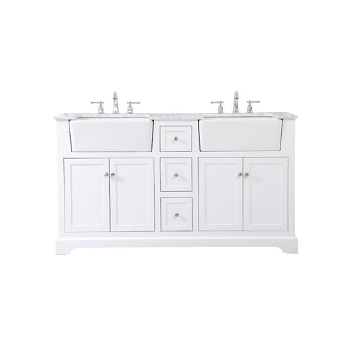 Elegant Kitchen/Bath Franklin 60" Double Bathroom Vanity, White - VF60260DWH