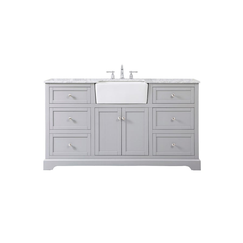 Elegant Kitchen/Bath Franklin 60" Single Bathroom Vanity, Grey - VF60260GR