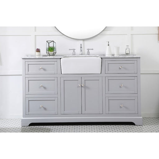 Elegant Kitchen/Bath Franklin 60" Single Bathroom Vanity, Grey