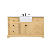 Elegant Franklin 60" Single Bathroom Vanity, Natural Wood - VF60260NW