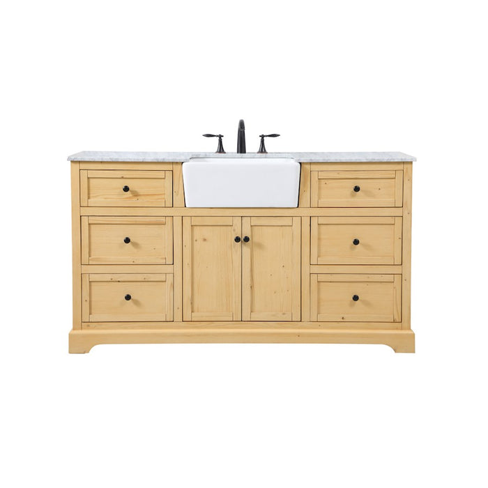 Elegant Franklin 60" Single Bathroom Vanity, Natural Wood - VF60260NW
