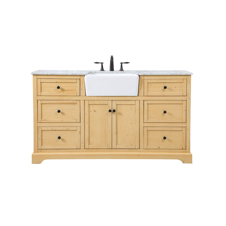 Elegant Franklin 60" Single Bathroom Vanity, Natural Wood - VF60260NW