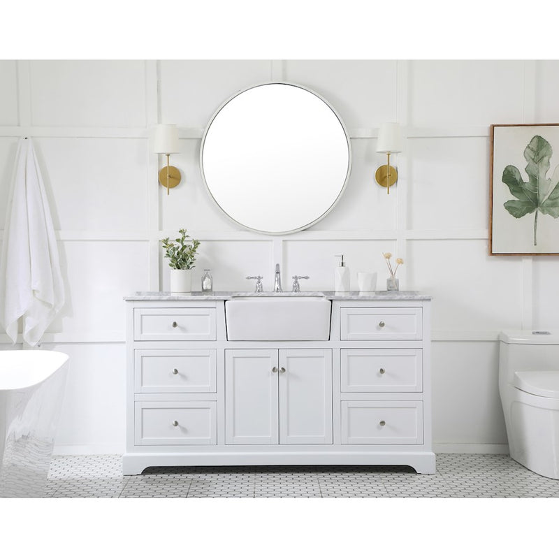 Elegant Franklin 60" Single Bathroom Vanity, Natural Wood