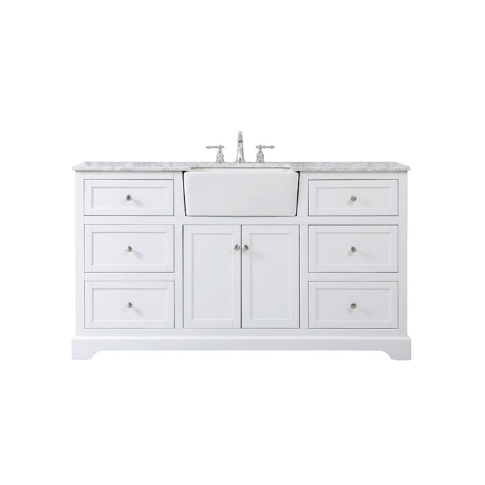 Elegant Kitchen/Bath Franklin 60" Single Bathroom Vanity, White - VF60260WH