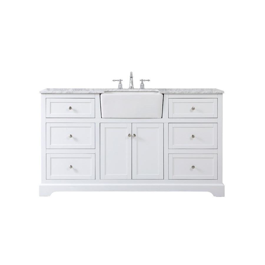 Elegant Kitchen/Bath Franklin 60" Single Bathroom Vanity, White - VF60260WH