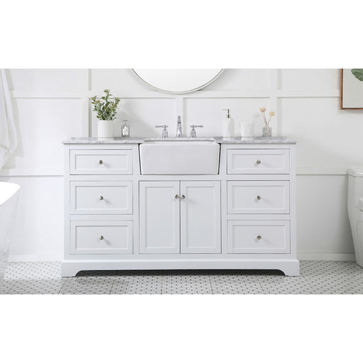 Elegant Kitchen/Bath Franklin 60" Single Bathroom Vanity, White