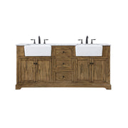Elegant Kitchen/Bath Franklin 72" Double Bathroom Vanity, Driftwood - VF60272DDW
