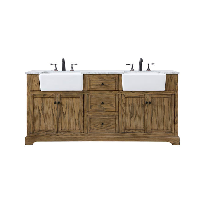 Elegant Kitchen/Bath Franklin 72" Double Bathroom Vanity, Driftwood - VF60272DDW