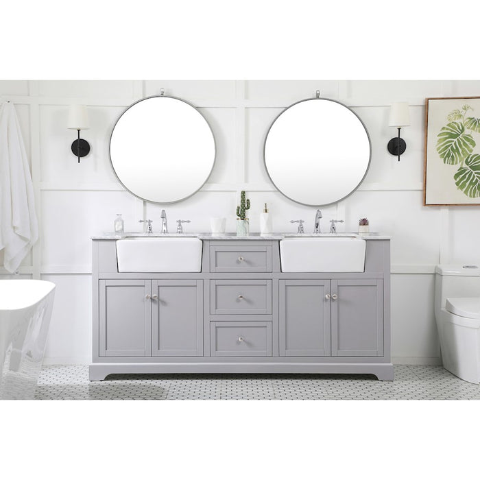 Elegant Kitchen/Bath Franklin 72" Double Bathroom Vanity, Driftwood