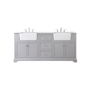 Elegant Kitchen/Bath Franklin 72" Double Bathroom Vanity, Grey - VF60272DGR