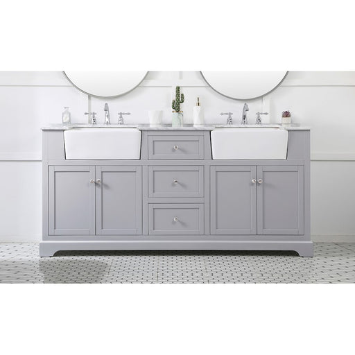 Elegant Kitchen/Bath Franklin 72" Double Bathroom Vanity, Grey