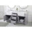 Elegant Kitchen/Bath Franklin 72" Double Bathroom Vanity, Grey