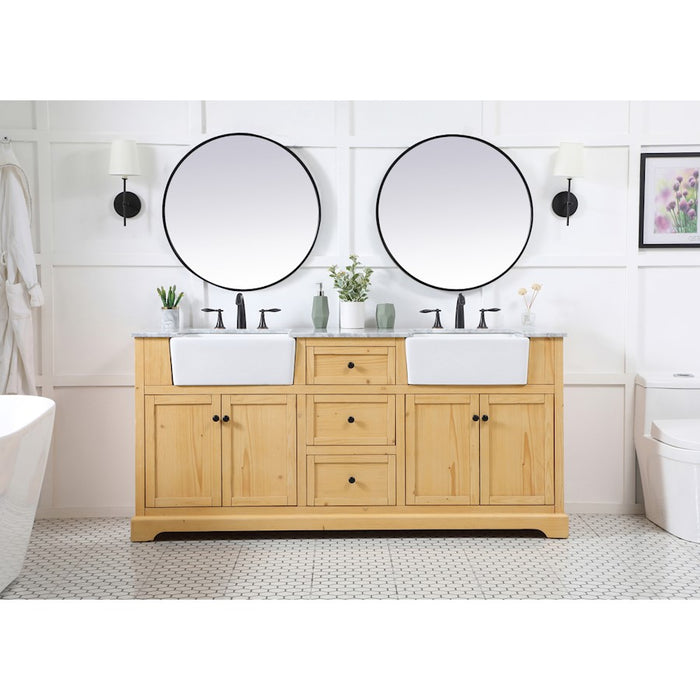 Elegant Kitchen/Bath Franklin 72" Double Bathroom Vanity, Grey