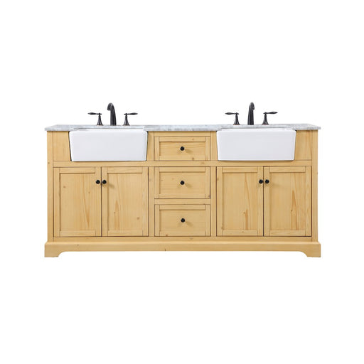 Elegant Franklin 72" Double Bathroom Vanity, Natural Wood - VF60272DNW