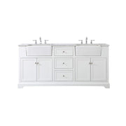 Elegant Kitchen/Bath Franklin 72" Double Bathroom Vanity, White - VF60272DWH