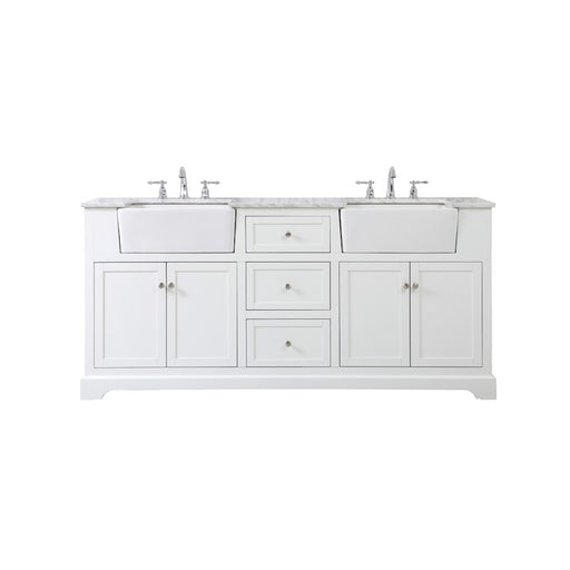 Elegant Kitchen/Bath Franklin 72" Double Bathroom Vanity, White - VF60272DWH