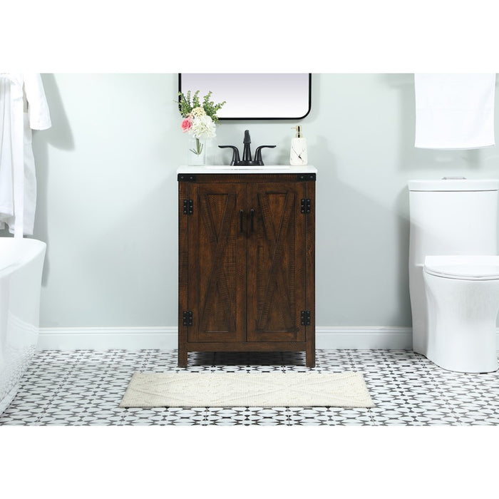 Elegant Kitchen/Bath Grant 24" Single Bathroom Vanity, Expresso