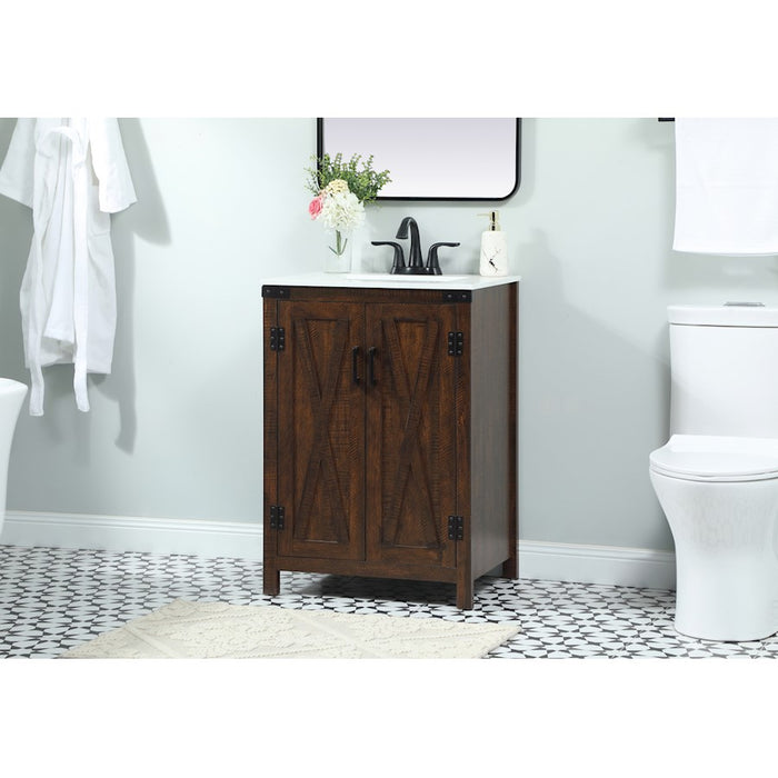 Elegant Kitchen/Bath Grant 24" Single Bathroom Vanity, Expresso