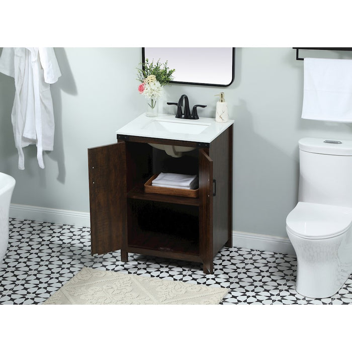 Elegant Kitchen/Bath Grant 24" Single Bathroom Vanity, Expresso