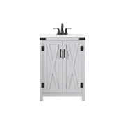 Elegant Kitchen/Bath Grant 24" Single Bathroom Vanity, Grey - VF90224GR