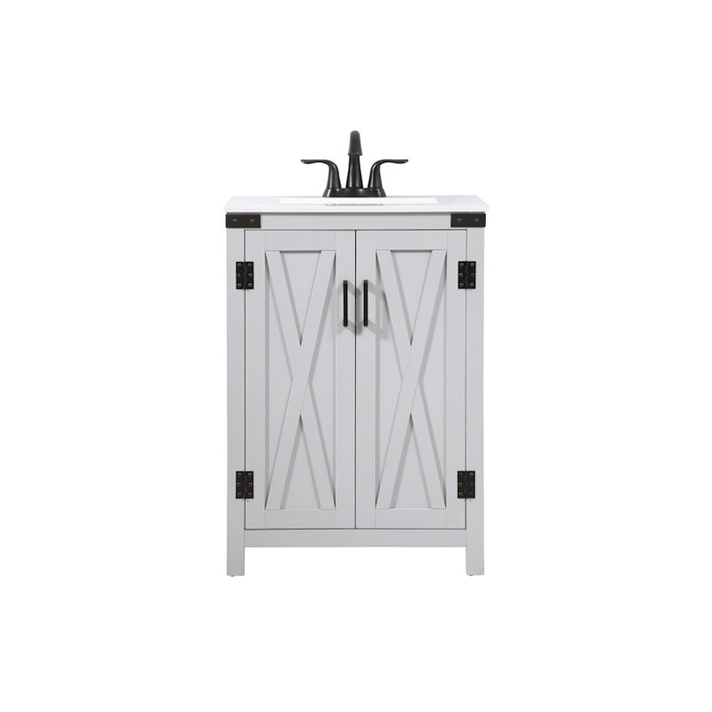 Elegant Kitchen/Bath Grant 24" Single Bathroom Vanity, Grey - VF90224GR