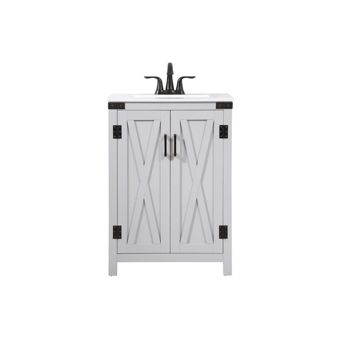 Elegant Kitchen/Bath Grant 24" Single Bathroom Vanity, Grey - VF90224GR