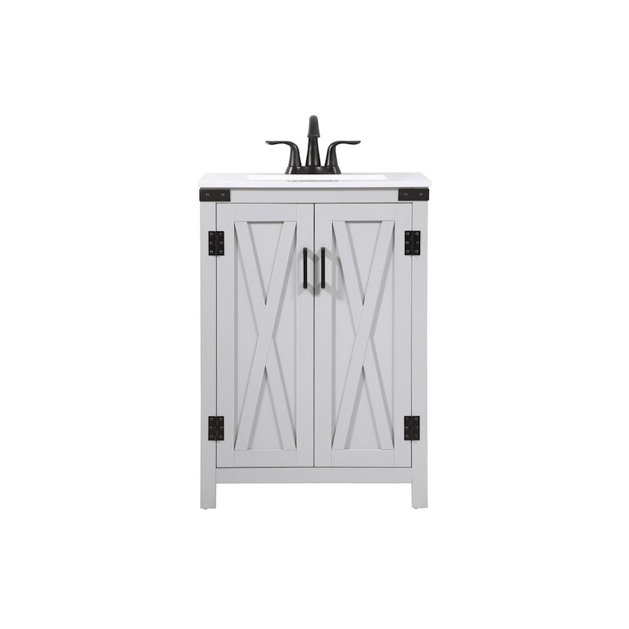 Elegant Kitchen/Bath Grant 24" Single Bathroom Vanity, Grey - VF90224GR