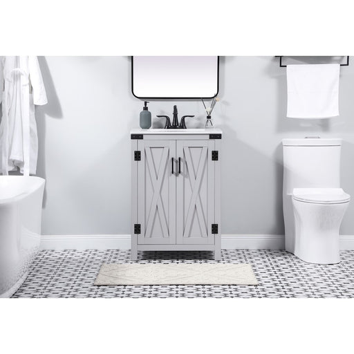 Elegant Kitchen/Bath Grant 24" Single Bathroom Vanity, Grey