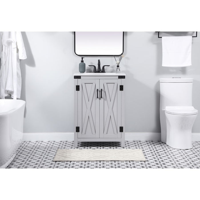 Elegant Kitchen/Bath Grant 24" Single Bathroom Vanity, Grey